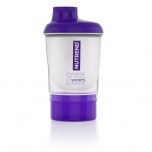 NUTREND Shaker 300 ml + zásobník fialovo priehľadný
