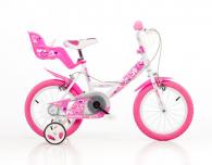 Detský bicykel Dino Bikes 144RN biela, ružová potlač 14