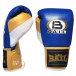 BAIL boxerské rukavice Profi šnurovacie - koža veľ. 10 oz modrá biela zlatá