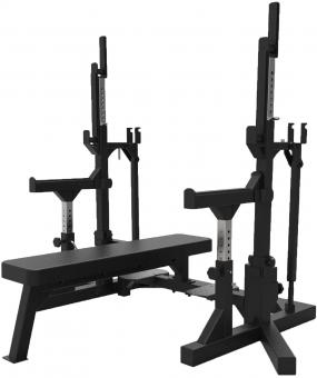 Posilňovacie lavice bench press PRIMAL Commercial Combo IPF Bench Matte Black bílé pozadí