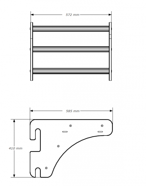 Závěsná hrazda dřevěná BenchK PB23 rozměry