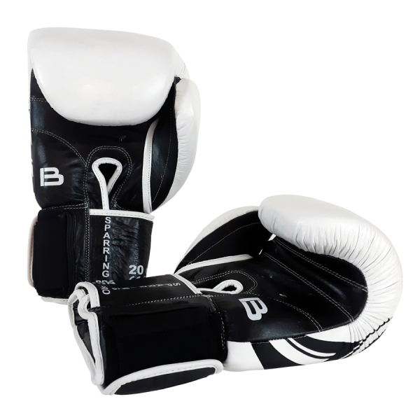 BAIL boxerské rukavice Sparring Pro 20 oz kůže černo bílé inside
