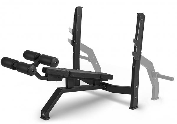 Posilňovacie lavice bench press Marbo MP-L208 2.0 z profilu + přídavné trny na kotouče