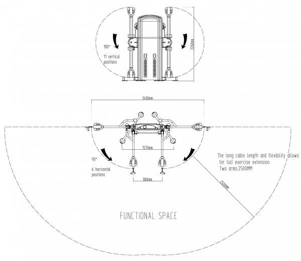 Posilňovacia veža Kladkový stroj PRIMAL Commercial Dual Arm návod