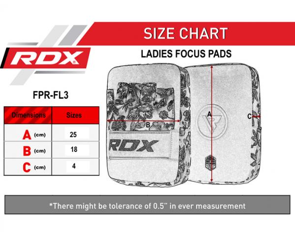 Boxerské lapy RDX Focus Pad Floral black rozměry