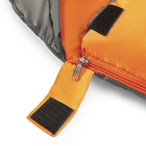 Prodloužený spací pytel NILS Camp NC2008 antracit-oranžový detail zipu