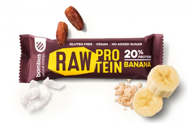 BOMBUS Raw protein banana a cocoa 50g