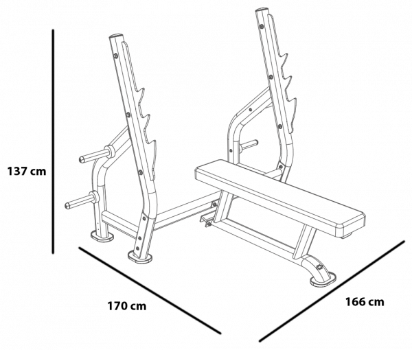 Posilňovacie lavice bench press BH FITNESS L815BB rozměry