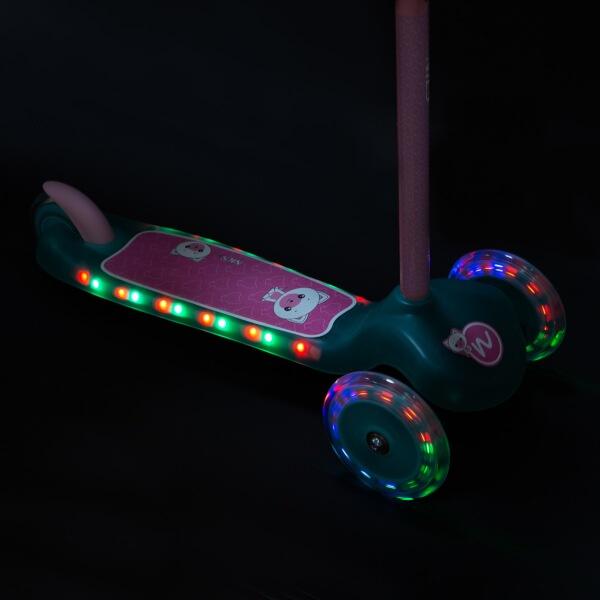 Kolobežka Dětská koloběžka NILS Fun HLB001 LED tyrkysová světla
