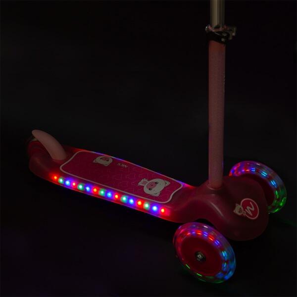 Kolobežka Dětská koloběžka NILS Fun HLB001 LED růžová svítící