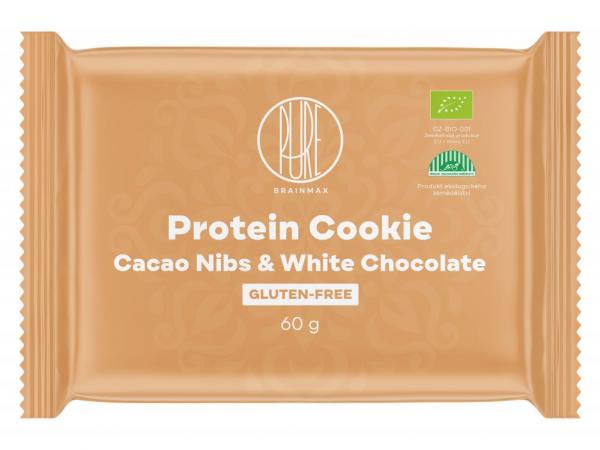 BrainMax Pure Protein Cookie Kakaové boby & Bílá čokoláda BIO 60 g