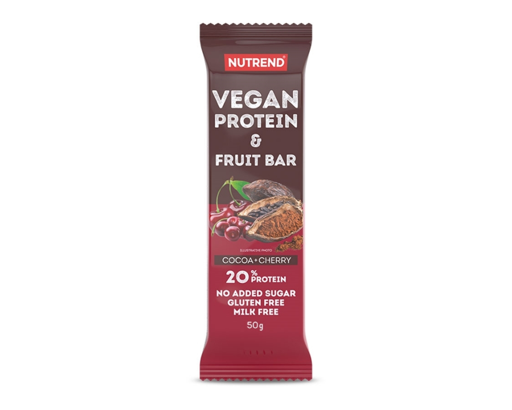 NUTREND Vegan Protein Fruit Bar 50 g kakao višen