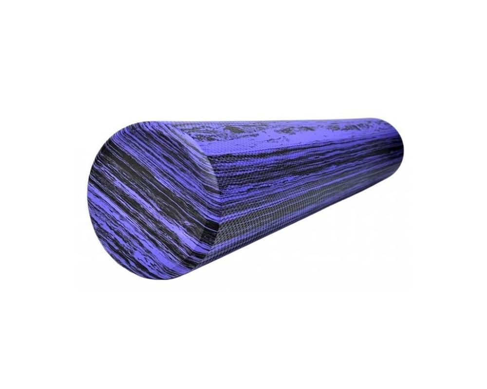 Masážní válec Pilates Foam roller 90 x 15 cm fialovo černý mramor