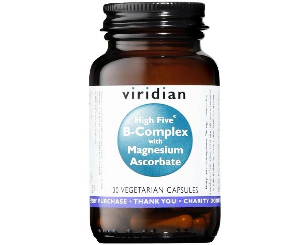 VIRIDIAN High Five B Complex with Magnesium Ascorbate 30 kapslí