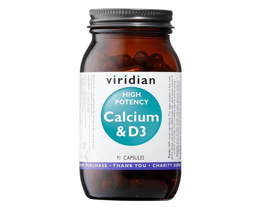 VIRIDIAN High Potency Calcium and D3 90 kapslí