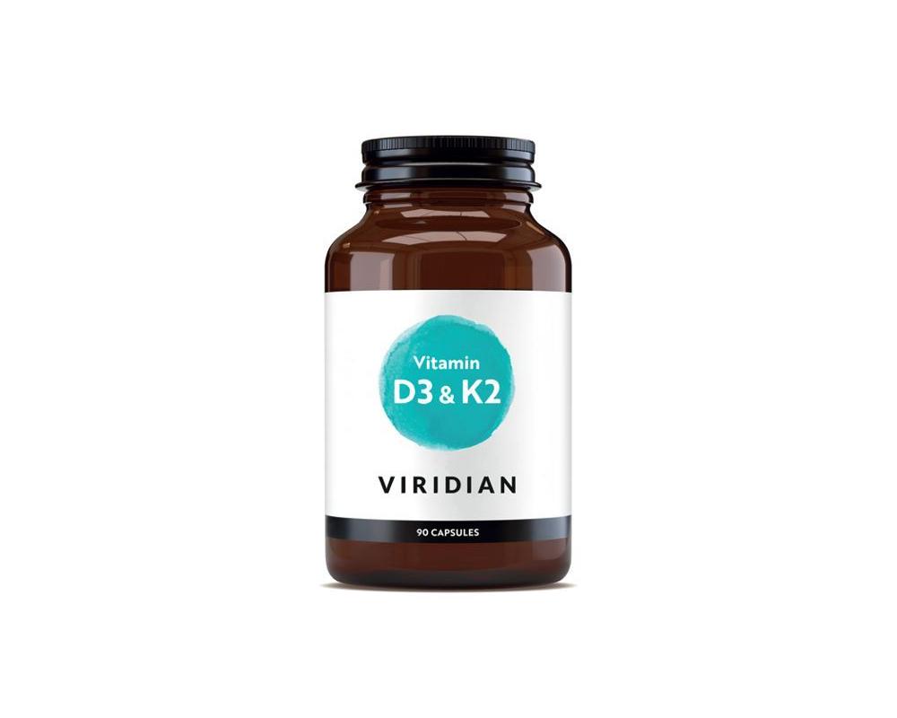 VIRIDIAN Vitamin D3 and K2 90 kapslí