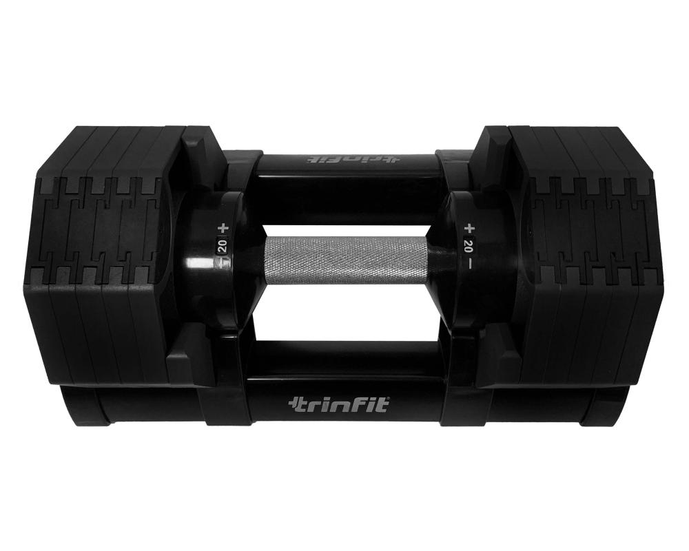 Činky jednoručky Nastavitelné činky TRINFIT OctaBlock 1-20 kg černé zeshora