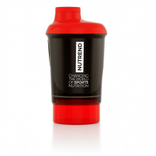 NUTREND Shaker 300 ml + zásobník čierno červený
