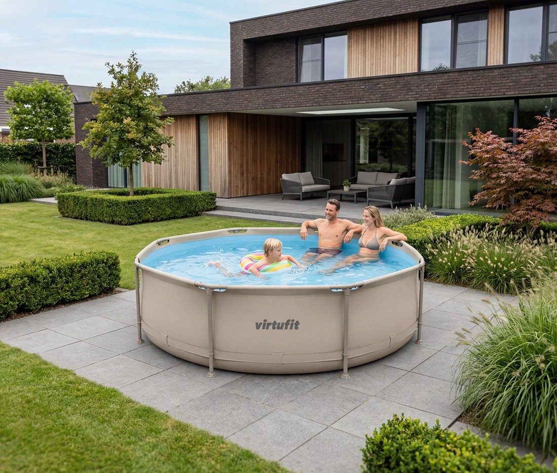 VIRTUFIT Round Swimmingpool 244 cm na zahradě
