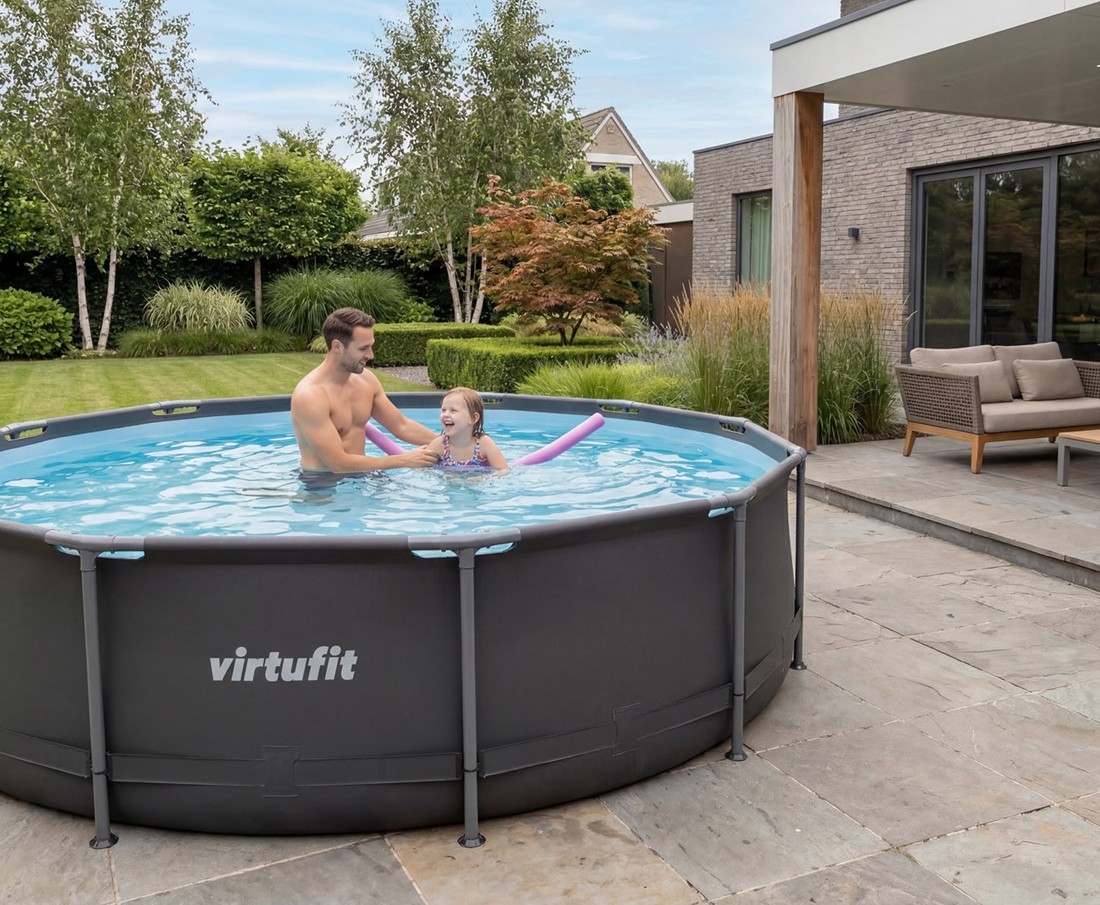 VIRTUFIT ROUND SWIMMINGPOOL 305 CM na zahradě