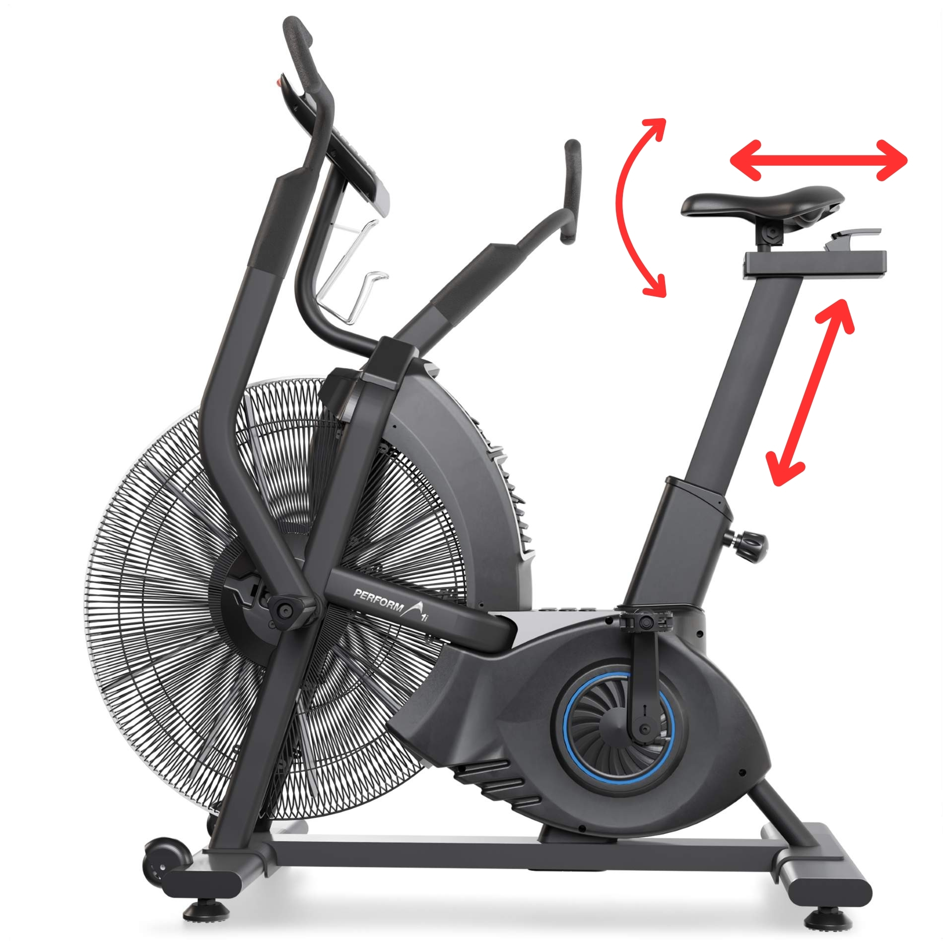 FLOW FITNESS Airbike Perform A1i nastavení sedla