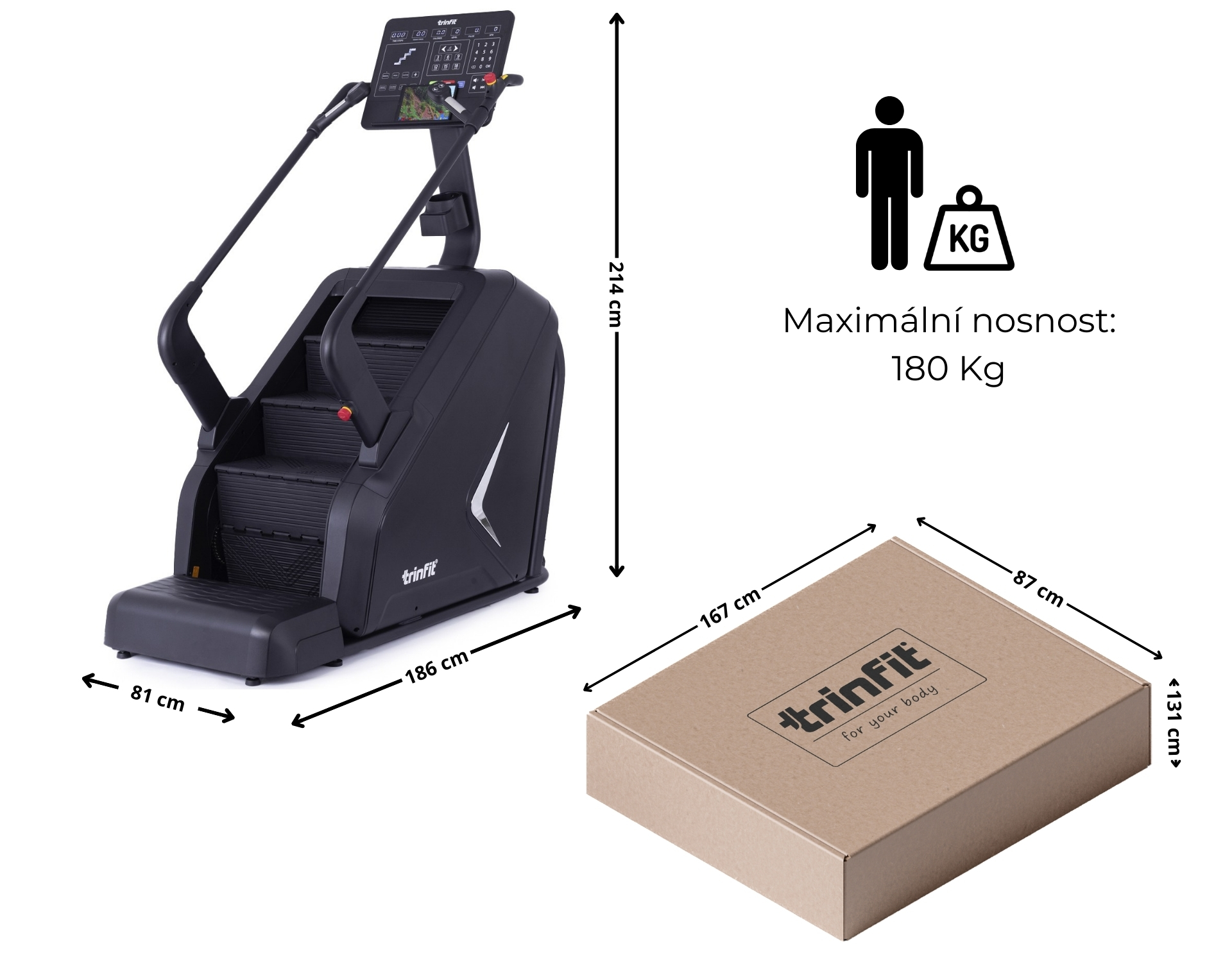Nekonečné schody TRINFIT Stair Pro rozměry