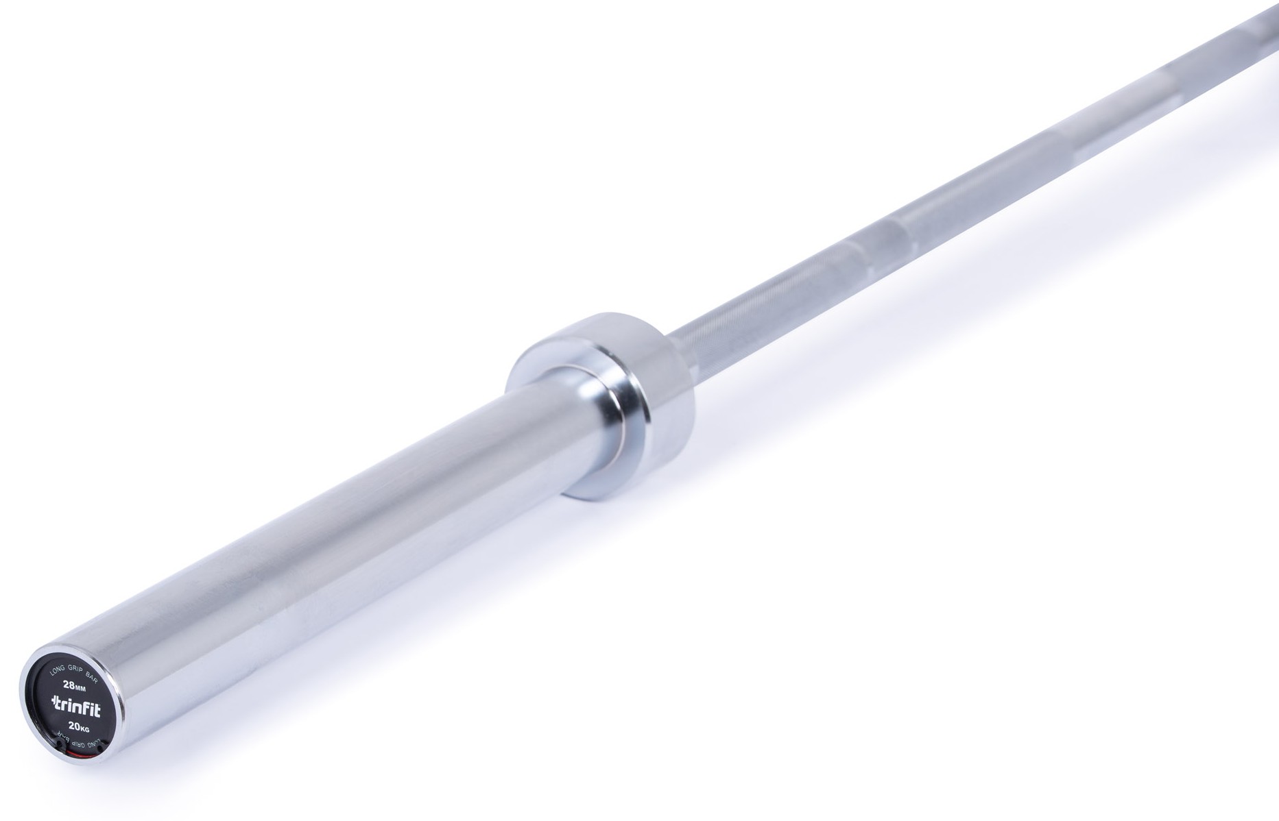 Olympijská osa TRINFIT 2200 mm LONG GRIP 315 kg detail z úhlu