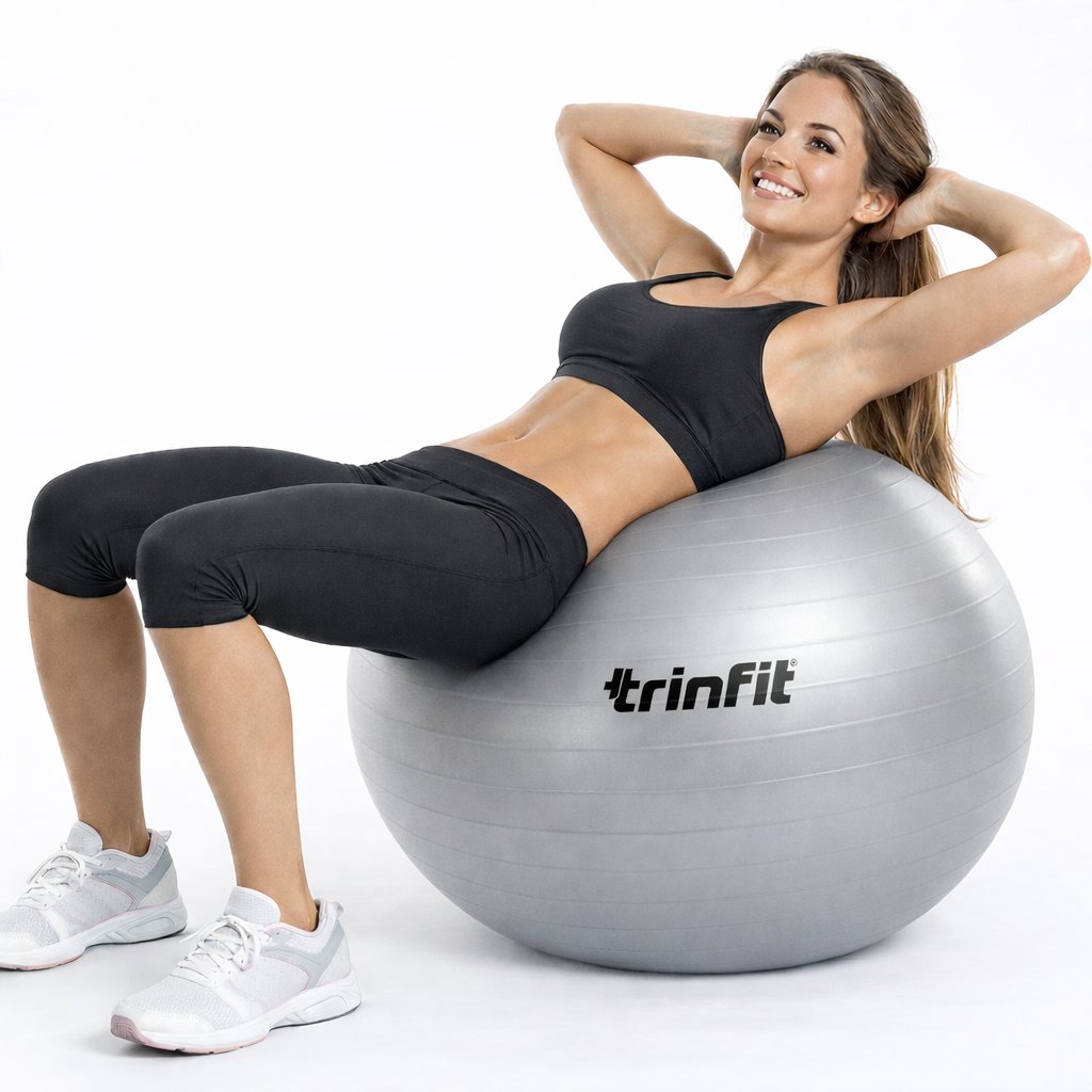 TRINFIT Gymnastický míč protiskluzový stříbrný modelka 2