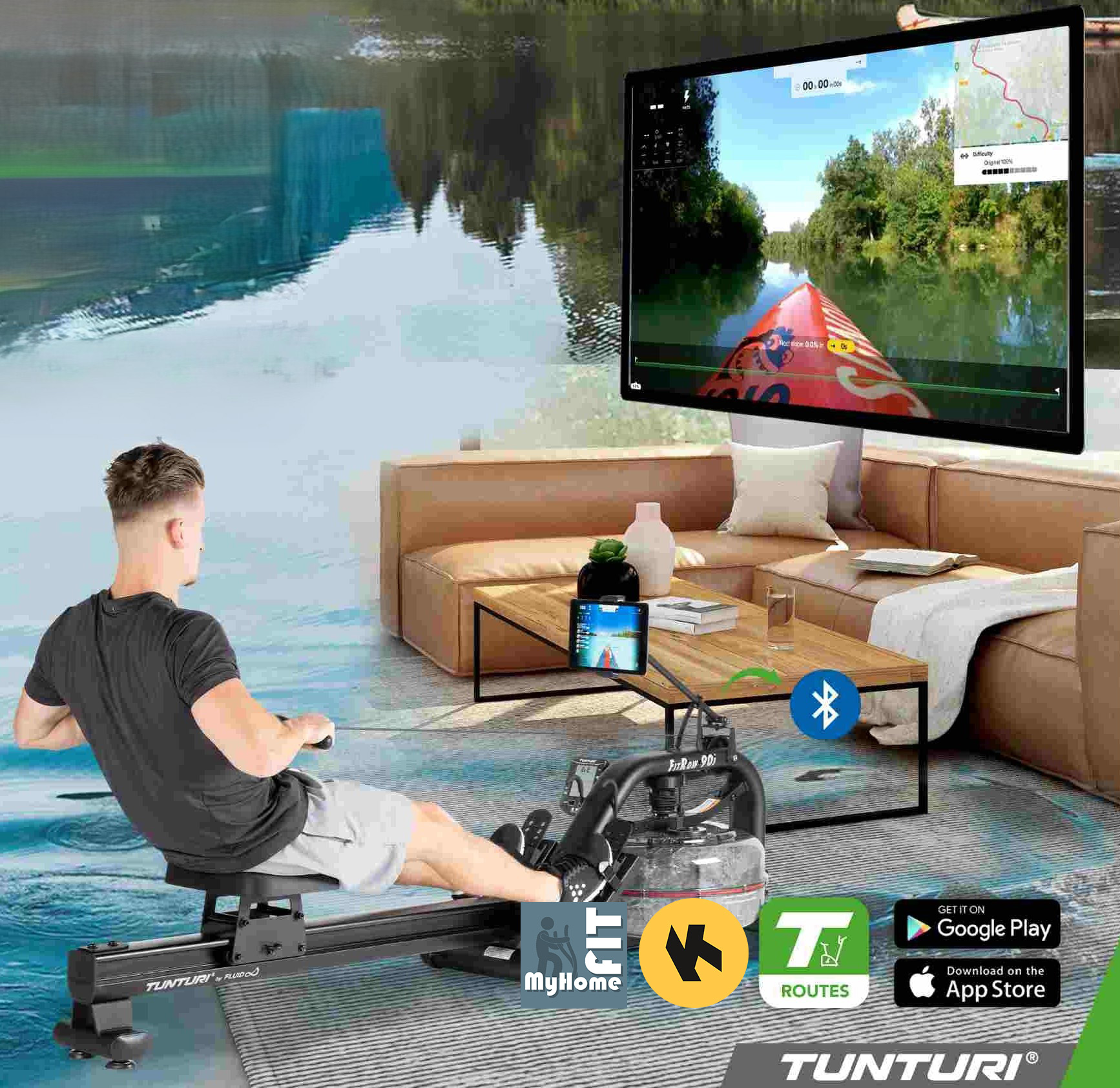 TUNTURI FitRow 90i WTR By Fluid app