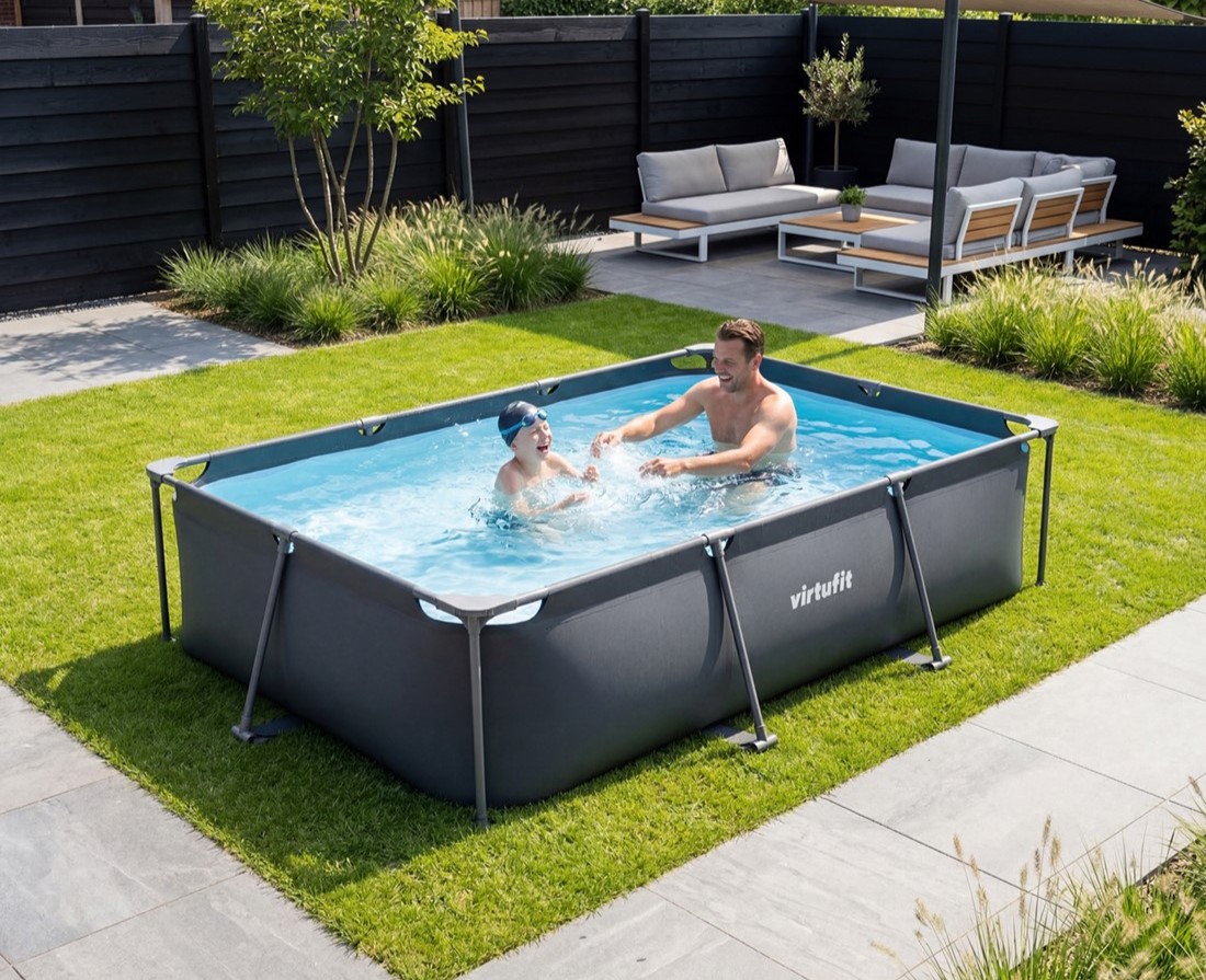 VIRTUFIT RECTANGULAR SWIMMINGPOOL 300 × 210 CM na zahradě